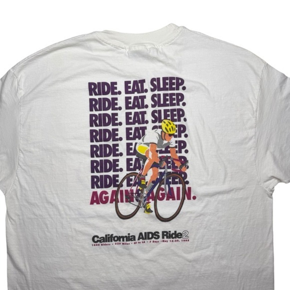 Vintage 90s 1995 California‎ ride biking bike gay lesbian shirt